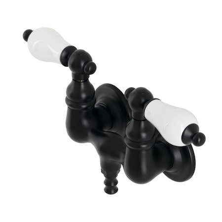 Kingston Brass AE35T0 3-3/8 Inch Wall Mount Tub Faucet, Matte Black AE35T0
